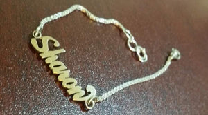 Gold plated one name bracelet