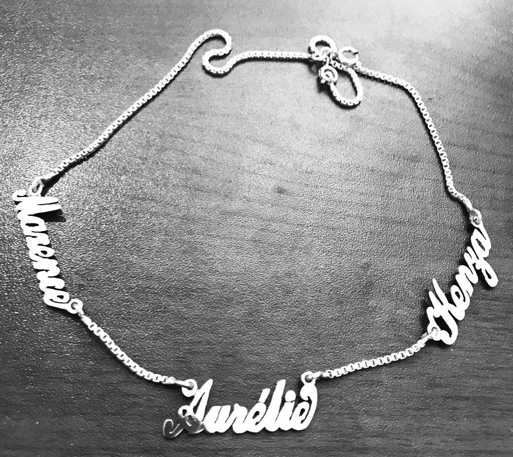 Sterling Silver 925 three name necklace